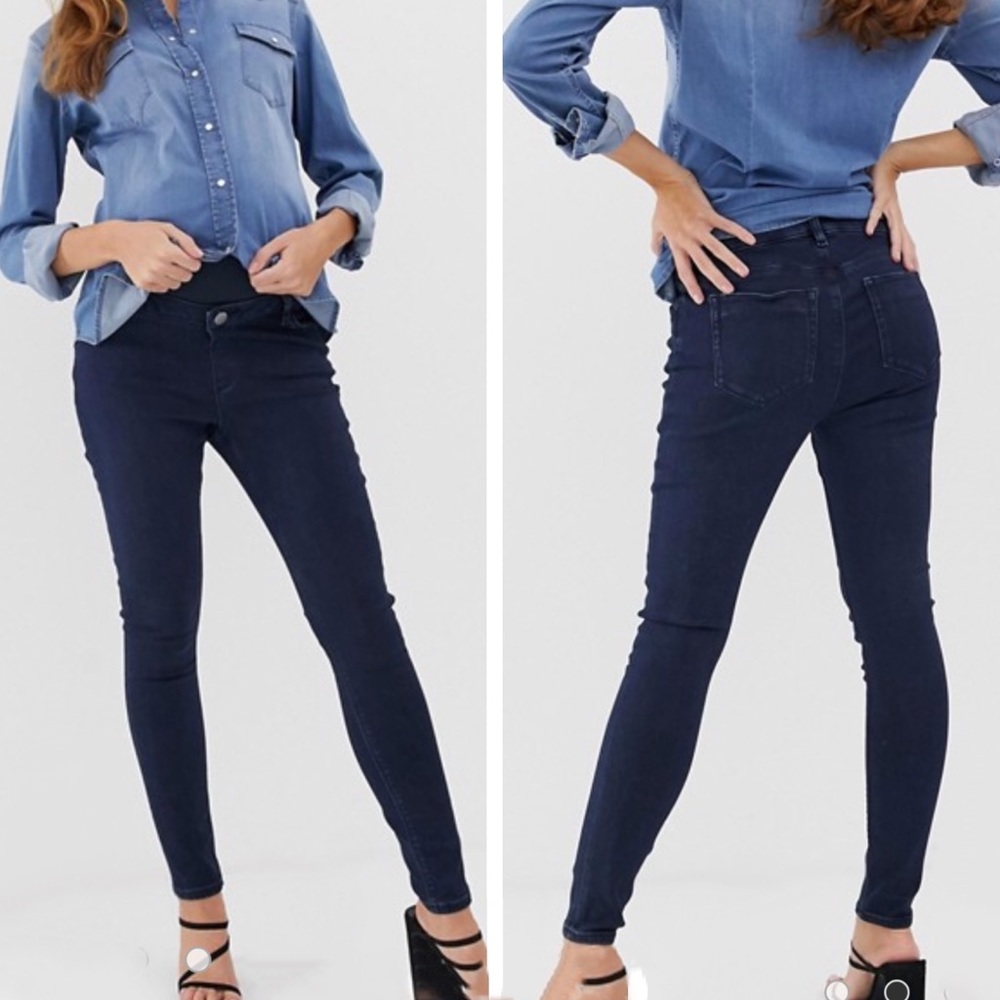 ASOS dark wash skinny maternity jeans. Size 2.